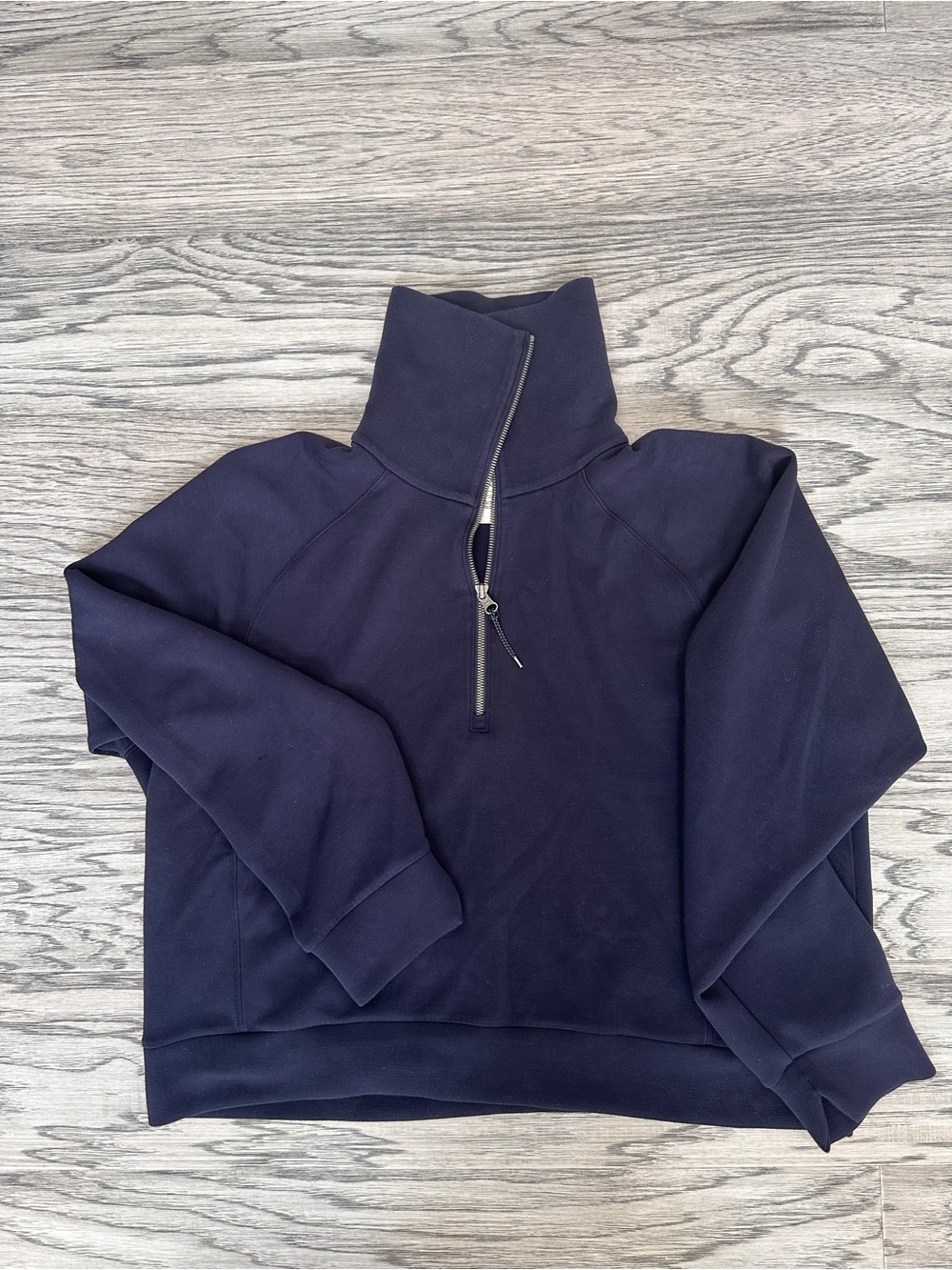 SPANX Navy Women's Quarter-Zip Funnel Neck Sweater